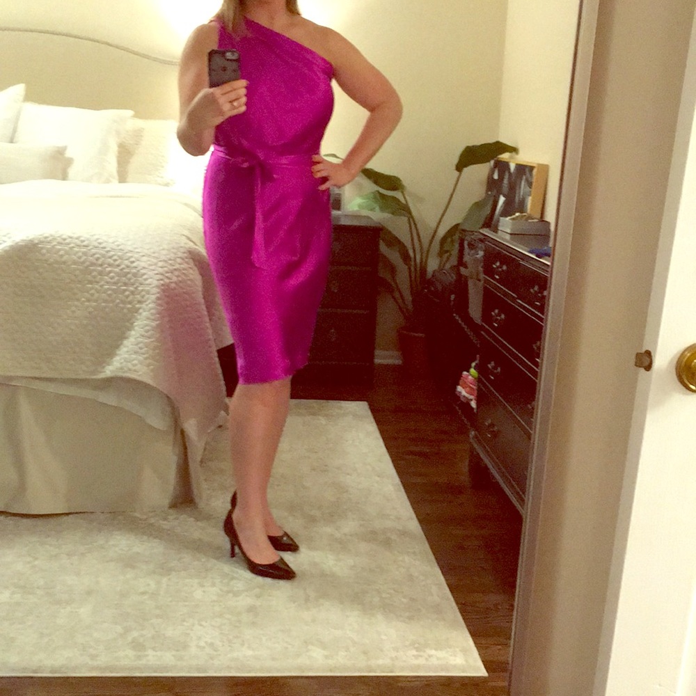 Banana republic silk asymmetric dress